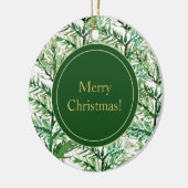 Frohe Weihnachten Wasserfarben Art Tree Keramik Ornament (Links)