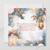 Frohe Weihnachten Wasserfarben Dekoratives Foto Mitteilungskarte (Rückseite)