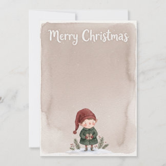 Frohe Weihnachten Wasserfarben-Elf