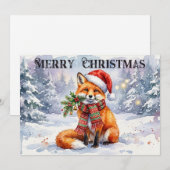 Frohe Weihnachten Wasserfarben Fuchs (Vorne/Hinten)
