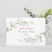 Frohe Weihnachten Wasserfarben Grüne Non-Foto (Stehend Vorderseite)