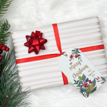 Frohe Weihnachten Wasserfarben Hollies und Berries