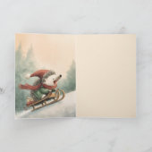 Frohe Weihnachten Wasserfarben-Igel (Innenseite)