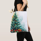 Frohe Weihnachten Wasserfarben Kunst Tasche (Von Nahem)