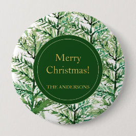 Frohe Weihnachten Wasserfarben Kunstbaum personali Button
