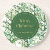 Frohe Weihnachten Wasserfarben Kunstbaum personali Getränkeuntersetzer (Vorne)