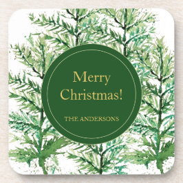 Frohe Weihnachten Wasserfarben Kunstbaum personali Getränkeuntersetzer