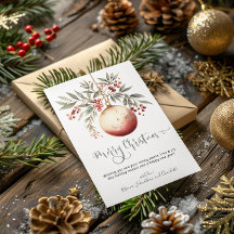 Frohe Weihnachten Wasserfarben Ornament Holly Berr