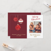 Frohe Weihnachten Wasserfarben Ornamente Foto Karte (Vorderseite/Rückseite Beispiel)