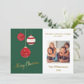 Frohe Weihnachten Wasserfarben Ornamente Foto Karte (Stehend Vorderseite)