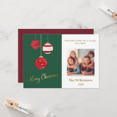 Frohe Weihnachten Wasserfarben Ornamente Foto Karte (Vorderseite/Rückseite Beispiel)