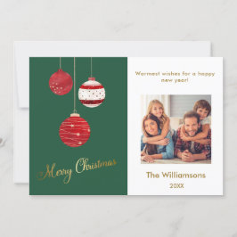 Frohe Weihnachten Wasserfarben Ornamente Foto Karte