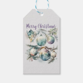 Frohe Weihnachten Wasserfarben Ornamente Geschenkanhänger