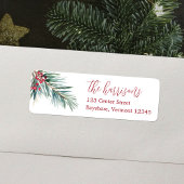 Frohe Weihnachten Wasserfarben Pine and Berries