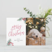 Frohe Weihnachten Wasserfarben Pine and Berries (Stehend Vorderseite)