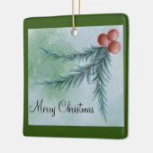 Frohe Weihnachten Wasserfarben Pine Bough Ornament (Links)