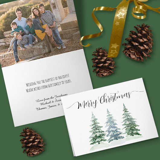 Frohe Weihnachten Wasserfarben Pine Trees Foto Ins