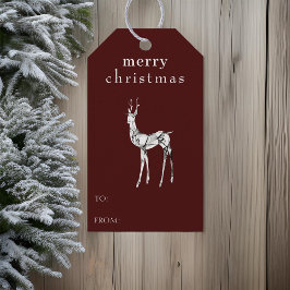 Frohe Weihnachten Wasserfarben Rentier Simple Mode Geschenkanhänger