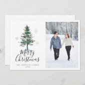 Frohe Weihnachten Wasserfarben Tree Snow Foto (Vorne/Hinten)