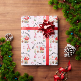 Frohe Weihnachten Wasserfarben und Pilze Geschenkpapier