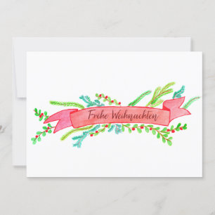 Frohe Weihnachten, Wasserfarben-Weihnachtsbanner Einladung