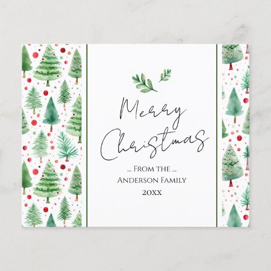 Frohe Weihnachten Wasserfarbenbaum (Vorderseite)