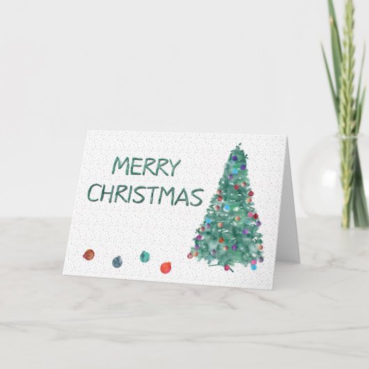 Frohe Weihnachten Wasserfarbenbaum (Vorderseite)