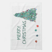 Frohe Weihnachten Wasserfarbenbaum Geschirrtuch (Vertikal)