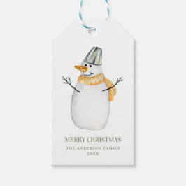 Frohe Weihnachten. Wasserfarbener niedlicher Schne Geschenkanhänger