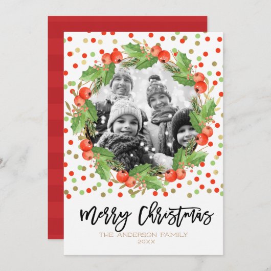 Frohe Weihnachten Wasserfarbenfrohe Weihnachtsfeie (Vorne/Hinten)