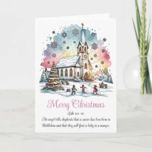 Frohe Weihnachten Wasserfarbenkirche (Vorderseite)