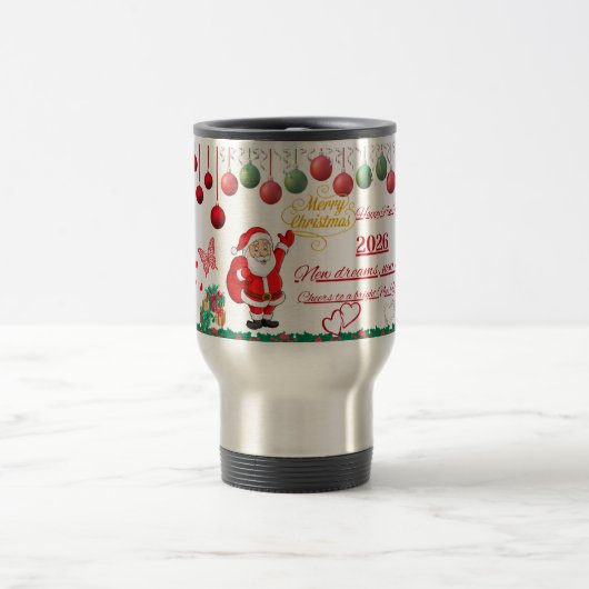 Frohe Weihnachten Wasserflasche Reisebecher (Mittel)