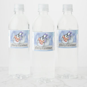 Frohe Weihnachten Wasserflaschen-Etiketten Wasserflaschenetikett