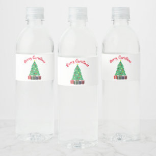 Frohe Weihnachten Wasserflaschenetikett