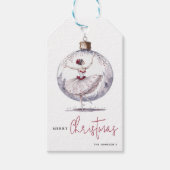 Frohe Weihnachten Watercolor Bauble Geschenkanhänger (Vorderseite)