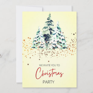 Frohe Weihnachten Watercolor Baum Einladung