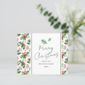 Frohe Weihnachten Watercolor Holly Berry (Stehend Vorderseite)