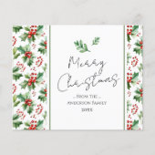 Frohe Weihnachten Watercolor Holly Berry (Vorderseite)