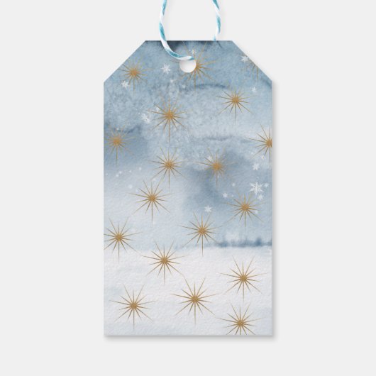 Frohe Weihnachten Watercolor Holly Berry Wreath Geschenkanhänger (Rückseite)