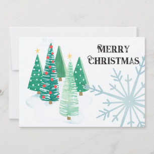 Frohe Weihnachten Watercolor Kiefern