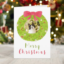 Frohe Weihnachten Watercolor-Kranz-Fotobild