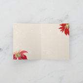 Frohe Weihnachten Watercolor Poinsettia Floral Karte (Innenseite)