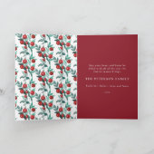 Frohe Weihnachten Watercolor Red Berries Card Karte (Innenseite)