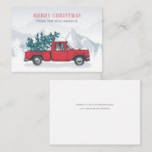 Frohe Weihnachten Watercolor Roter LKW Frohe Feier Mitteilungskarte