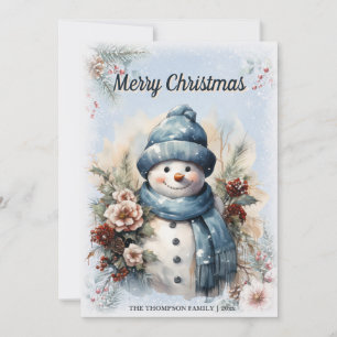 Frohe Weihnachten Watercolor Schneemann Winterurla