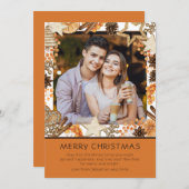 Frohe Weihnachten Watercolor Winter Floral Foto (Vorne/Hinten)