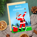 Frohe Weihnachten Weihnachten<br><div class="desc">Der Weihnachtsmann übt seine Dienste,  bevor er arbeiten muss! Eine lustige Weihnachtskarte für einen Tennisliebhaber! Senden Sie Ihren Freunden,  Ihrer Familie und sogar Ihrem Tennis Pro!</div>