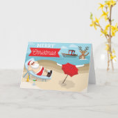 Frohe Weihnachten - Weihnachten am Strand Karte (Gelbe Blume)