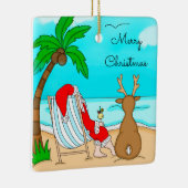 Frohe Weihnachten Weihnachten am Strand mit Rentie Keramikornament (Rechts)