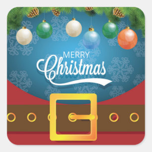 Frohe Weihnachten Weihnachten Anzug Quadratischer Aufkleber